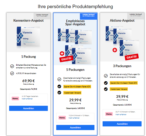Viarecta Deutschland - Erstaunlicher Kapseln Preis, von Experten empfohlen