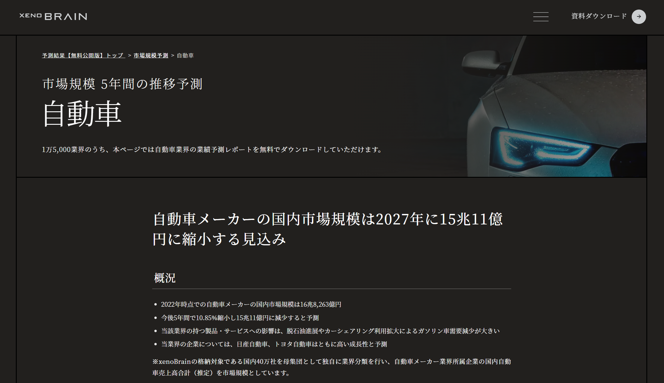 経済予測プラットフォーム『xenoBrain』による全25業界の予測レポートを無料公開しました！