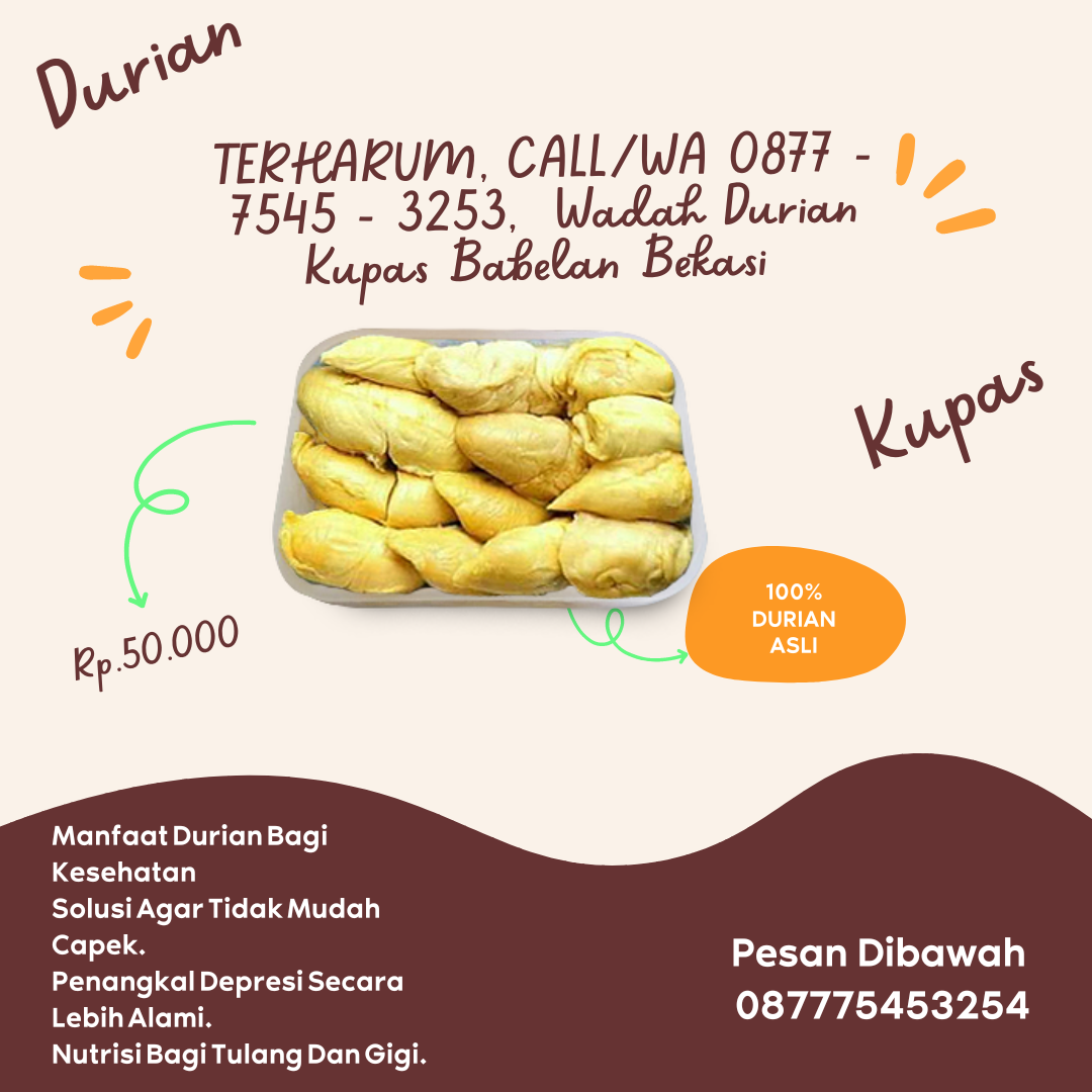 TERHARUM, CALL/WA 0877 - 7545 - 3253,  Wadah Durian Kupas Babelan Bekasi