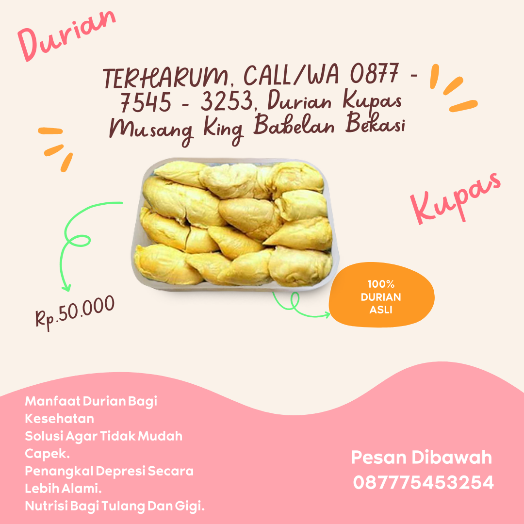TERHARUM, CALL/WA 0877 - 7545 - 3253, Durian Kupas Musang King Babelan Bekasi