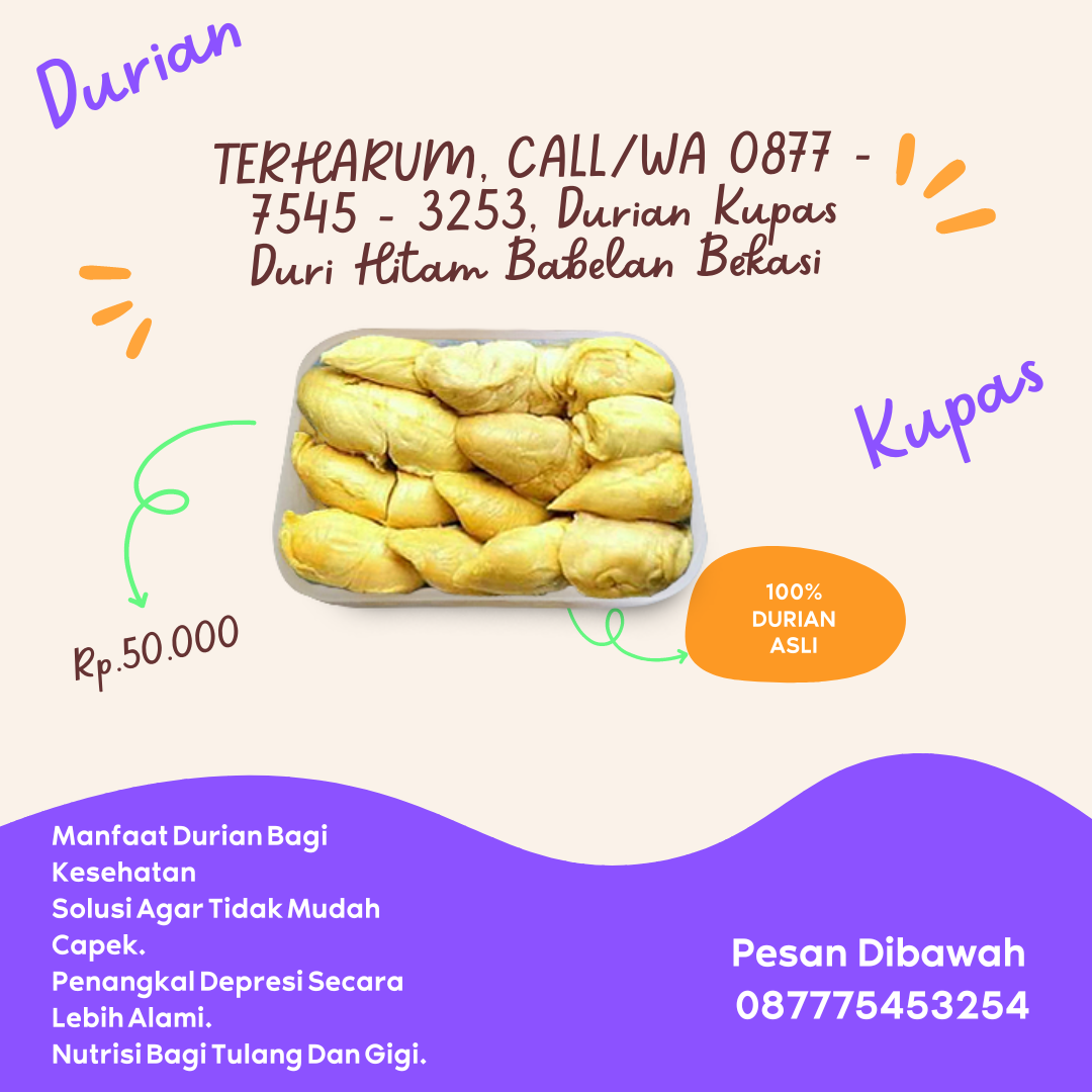 TERHARUM, CALL/WA 0877 - 7545 - 3253, Durian Kupas Duri Hitam Babelan Bekasi