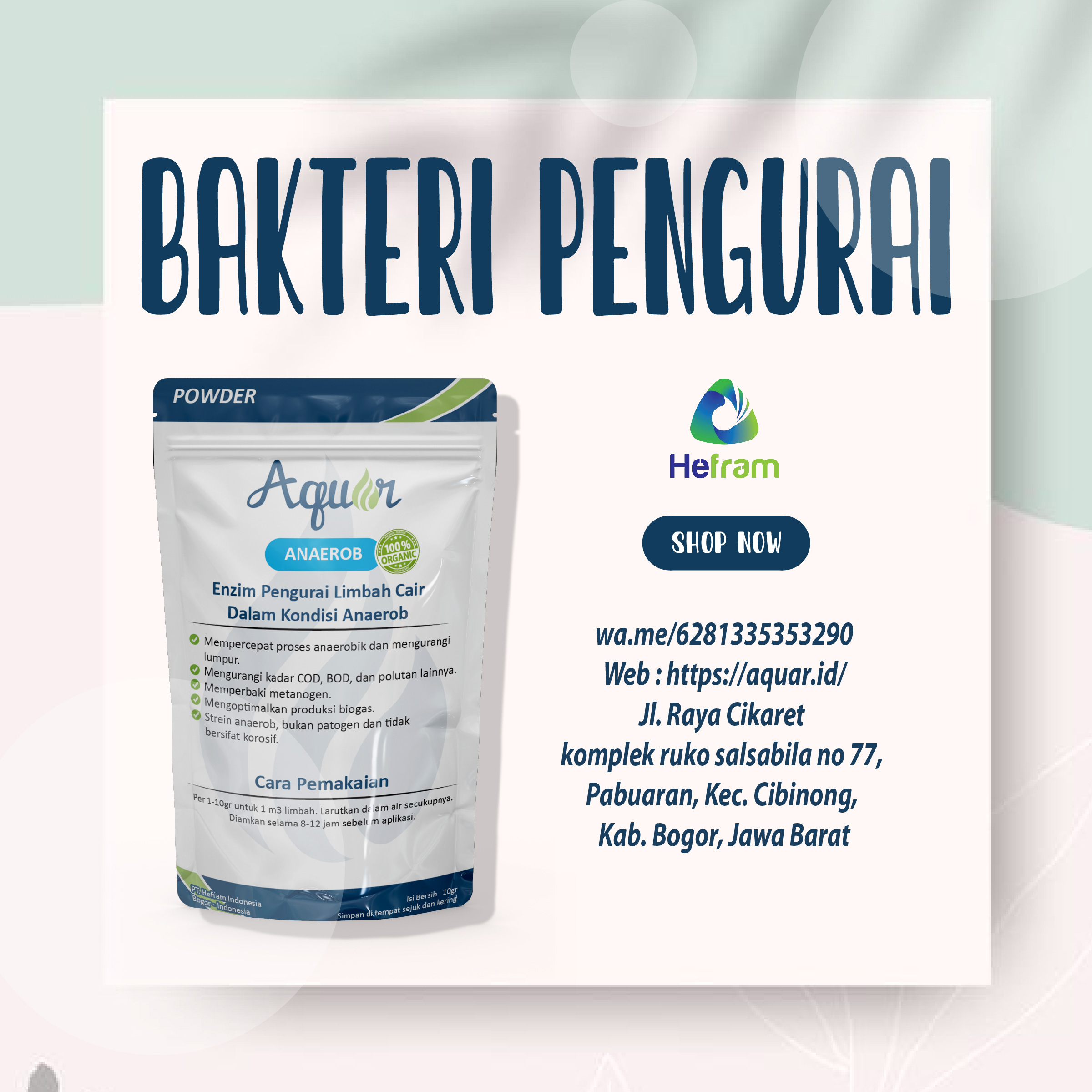 Bakteri Pengurai Ipal Aquar