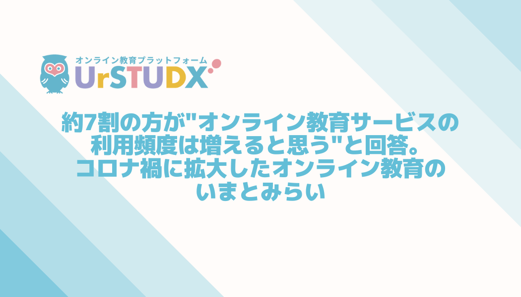 約7割の方が"オンライン教育サービスの利用頻度は増えると思う"と回答。コロナ禍に拡大したオンライン教育のいまとみらい