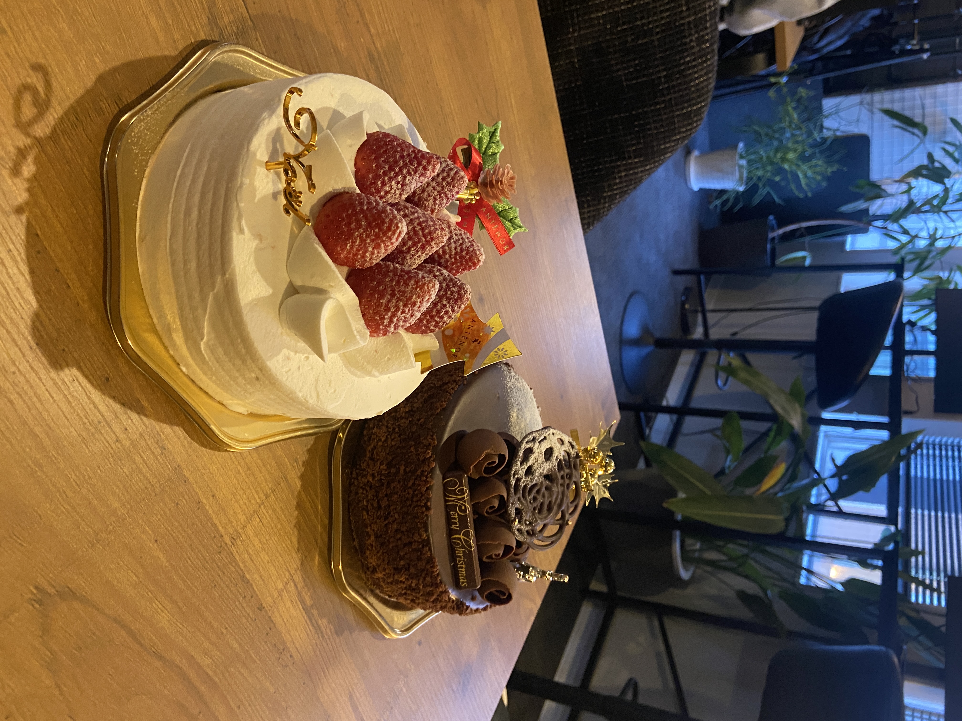 クリスマスケーキを食べました。