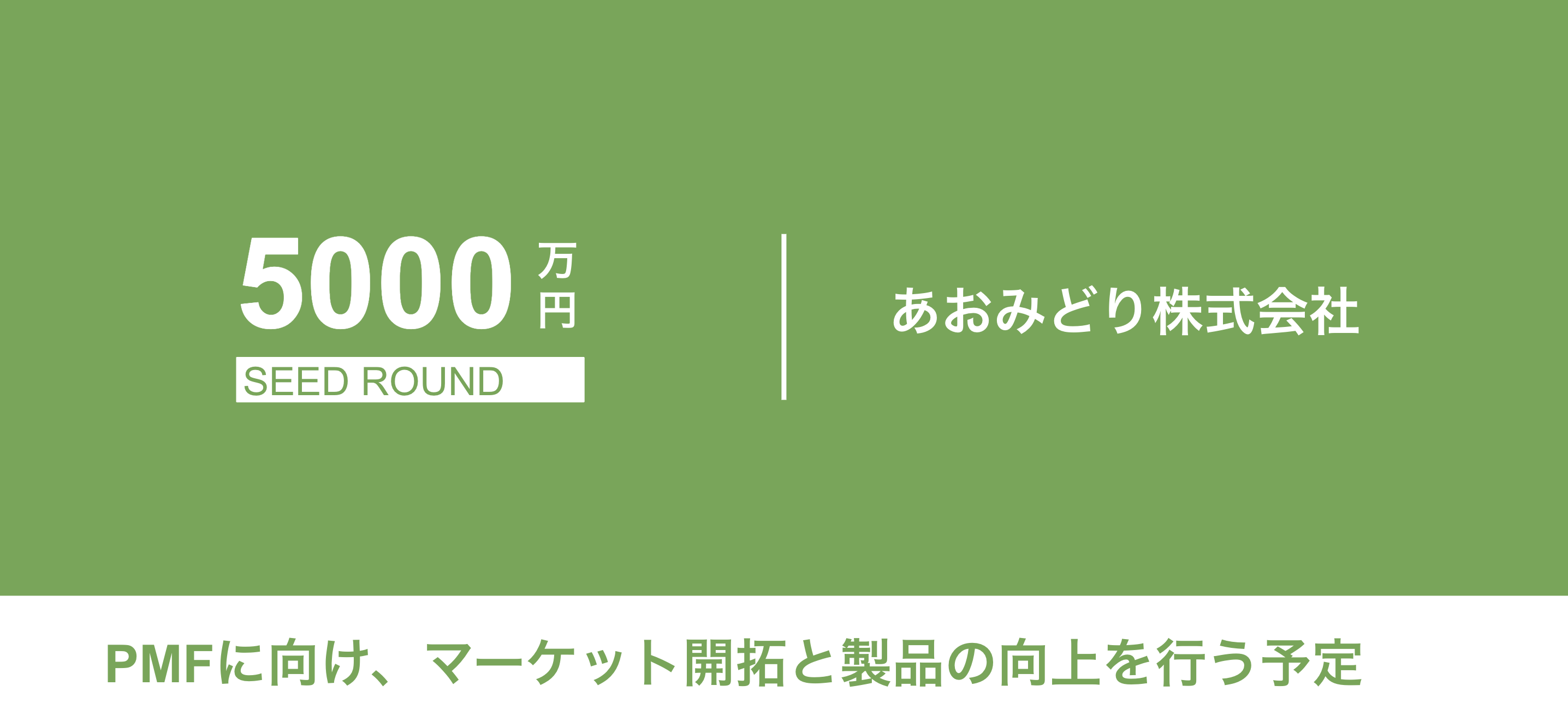 シードラウンドにて、5000万円の資金調達実施