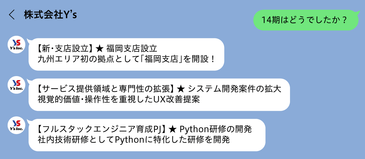 14期のY’sを振り返る。＃システム開発 ＃フルスタック ＃新支店設立