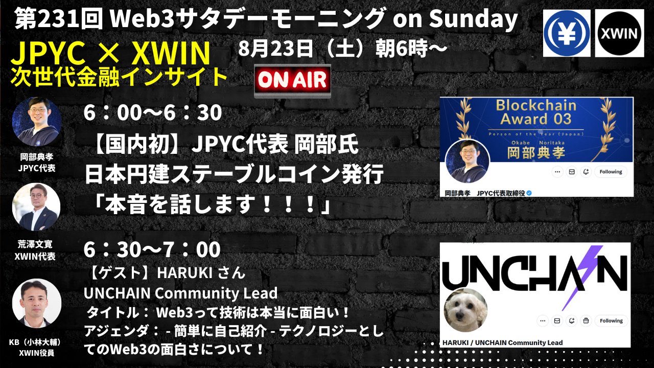 【第240回】Web3サタデーモーニング！