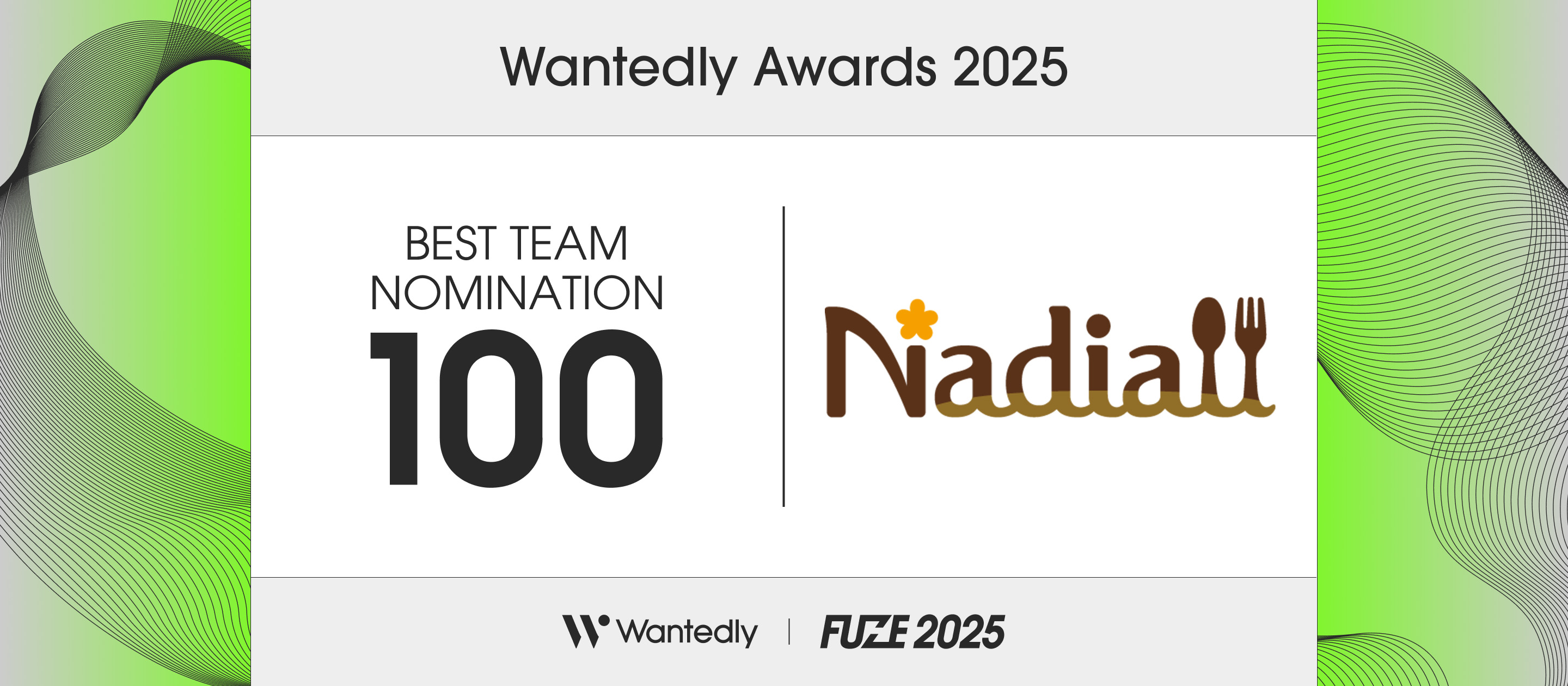 【News】料理メディア「Nadia」を運営するNadia株式会社、『Wantedly Awards 2025』 TOP100社にノミネート！