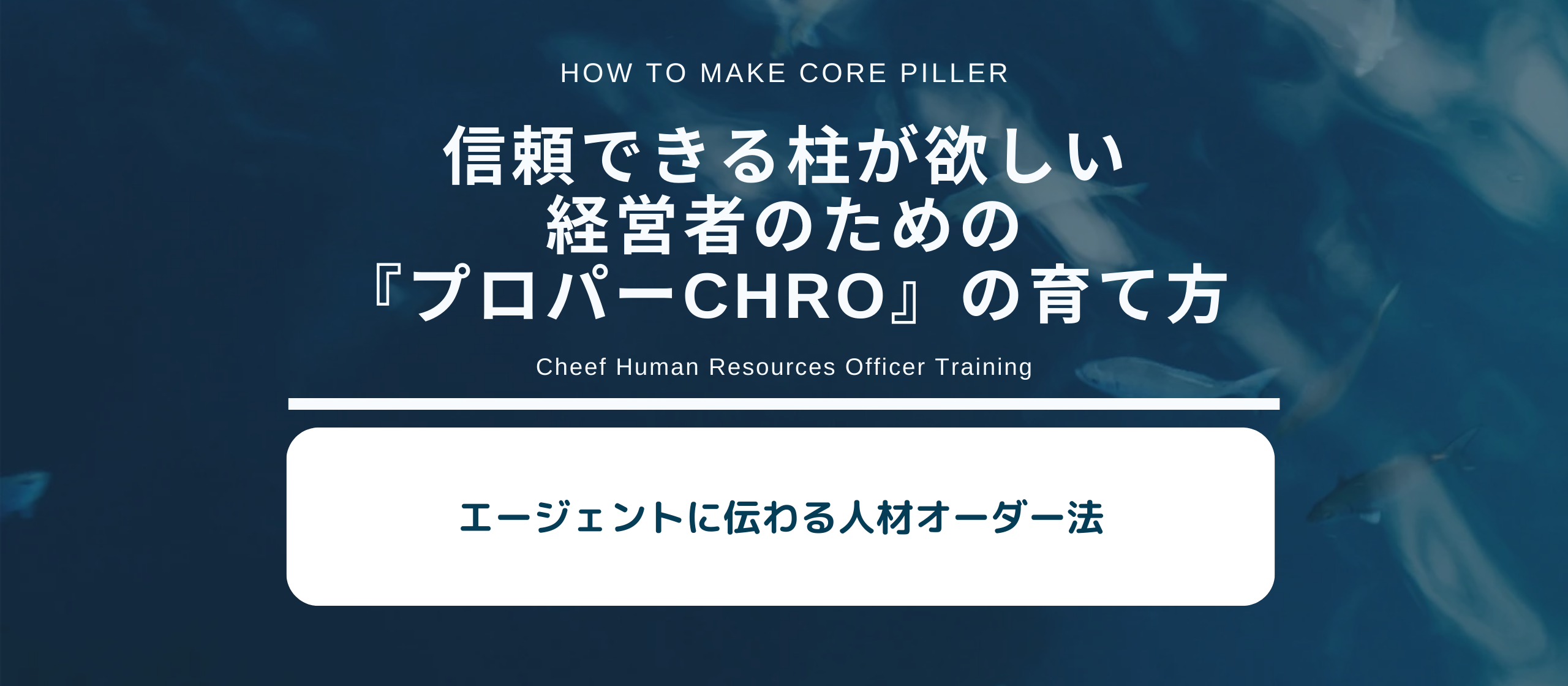 エージェントに伝わる人材オーダー法～信頼できる柱が欲しい経営者のための『プロパーCHRO』の育て方Vol:18～