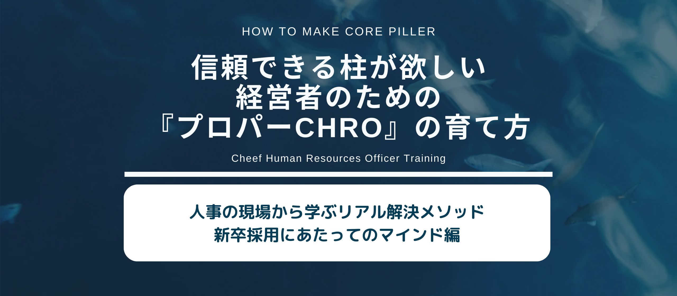人事の現場から学ぶリアル解決メソッド｜新卒採用にあたってのマインド編～信頼できる柱が欲しい経営者のための『プロパーCHRO』の育て方Vol:19～