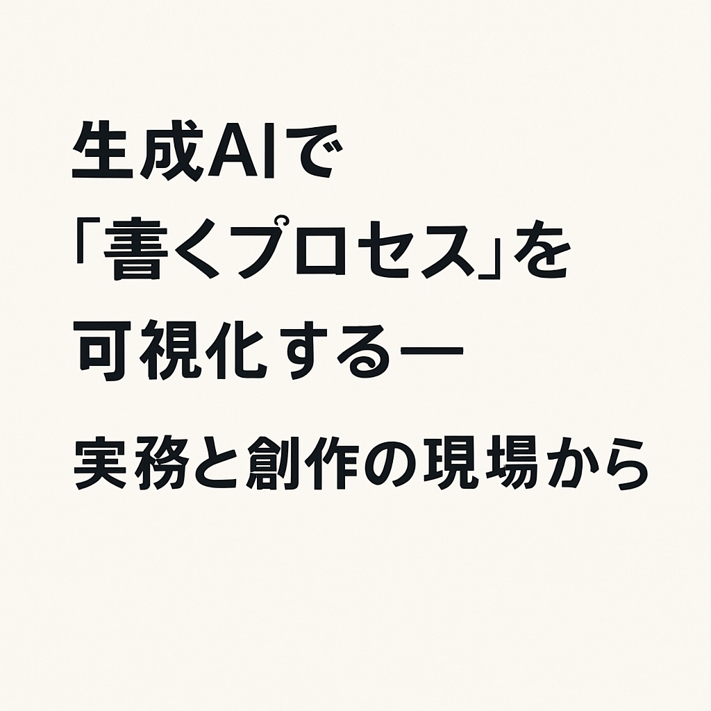 生成AIで「書くプロセス」を可視化する──実務と創作の現場から
