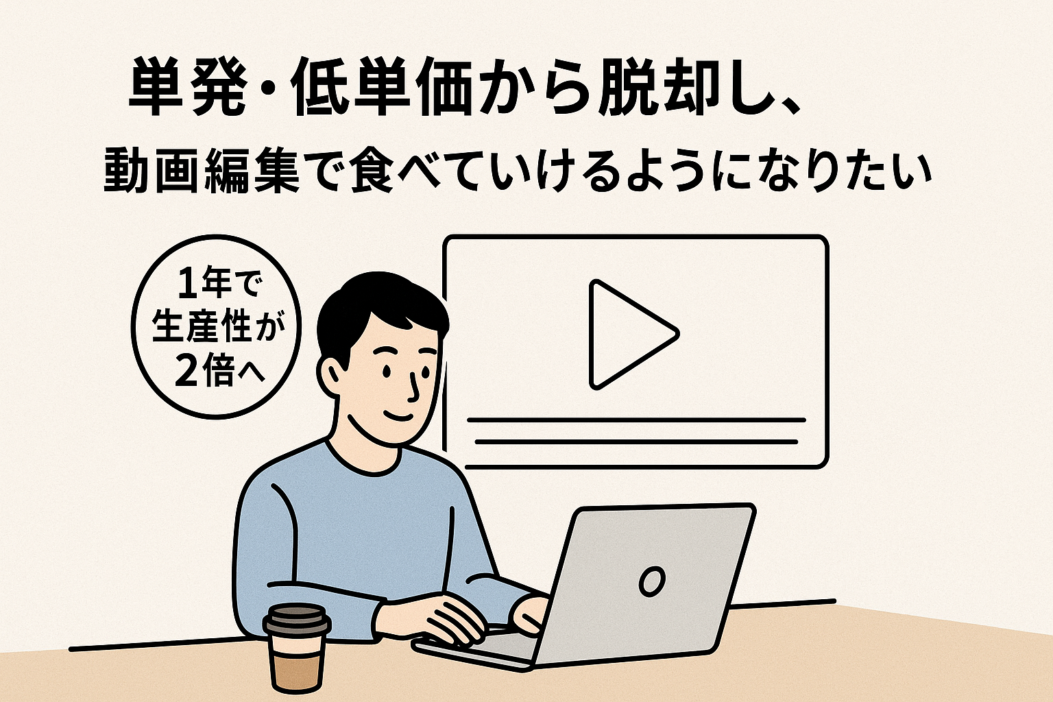 【社員インタビュー】『単発・低単価から脱却し、動画編集で食べていけるようになりたい』－1年で生産性が2倍へ。