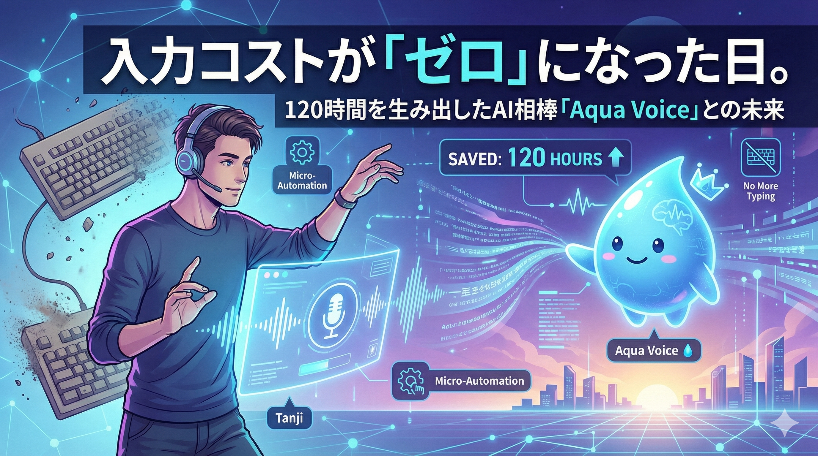 入力コストが「ゼロ」になった日。120時間を生み出したAI相棒「Aqua Voice」と語る、仕事の未来 🎙️💧