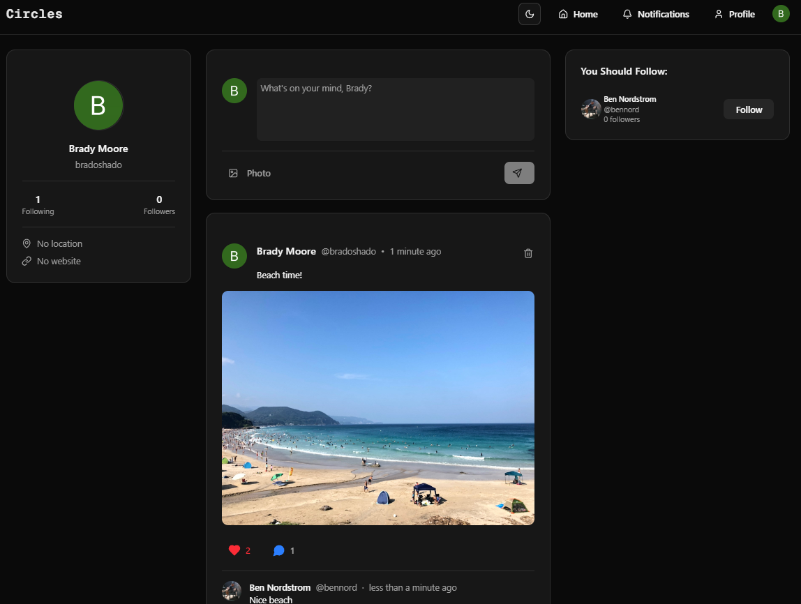 個人開発｜SNSアプリ「Circles」