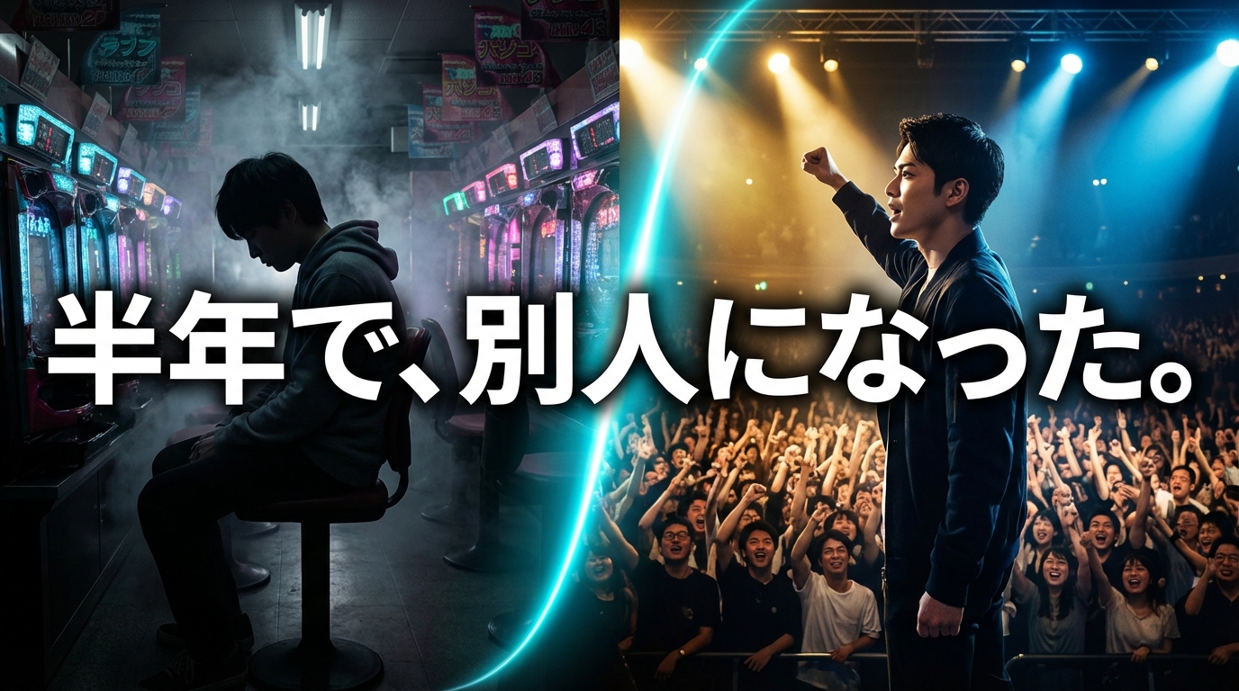 目的もなくパチンコに溺れていた男が、半年後、100人の前で「俺は経営者になる」と叫んだ話。