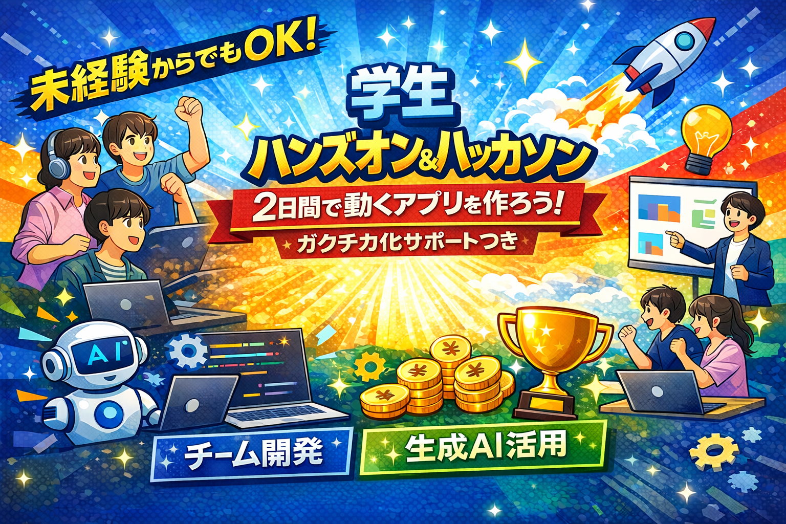【学生向け】未経験から動くアプリ開発を体験するハンズオン＆ハッカソン（メンターサポートつき）を開催します