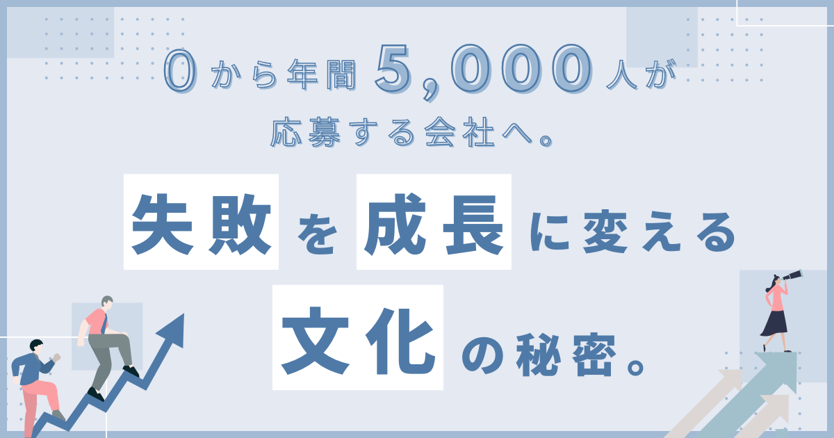 0から年間5,000人が応募する会社へ。失敗を成長に変える文化の秘密。