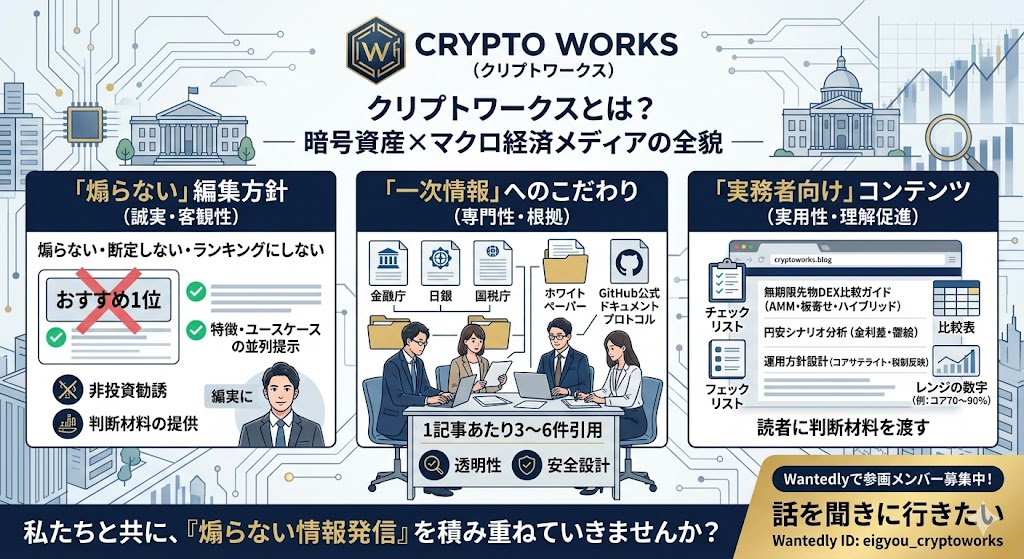 クリプトワークスとは？──暗号資産×マクロ経済メディアの全貌と、私たちが「煽らない情報発信」を選ぶ理由