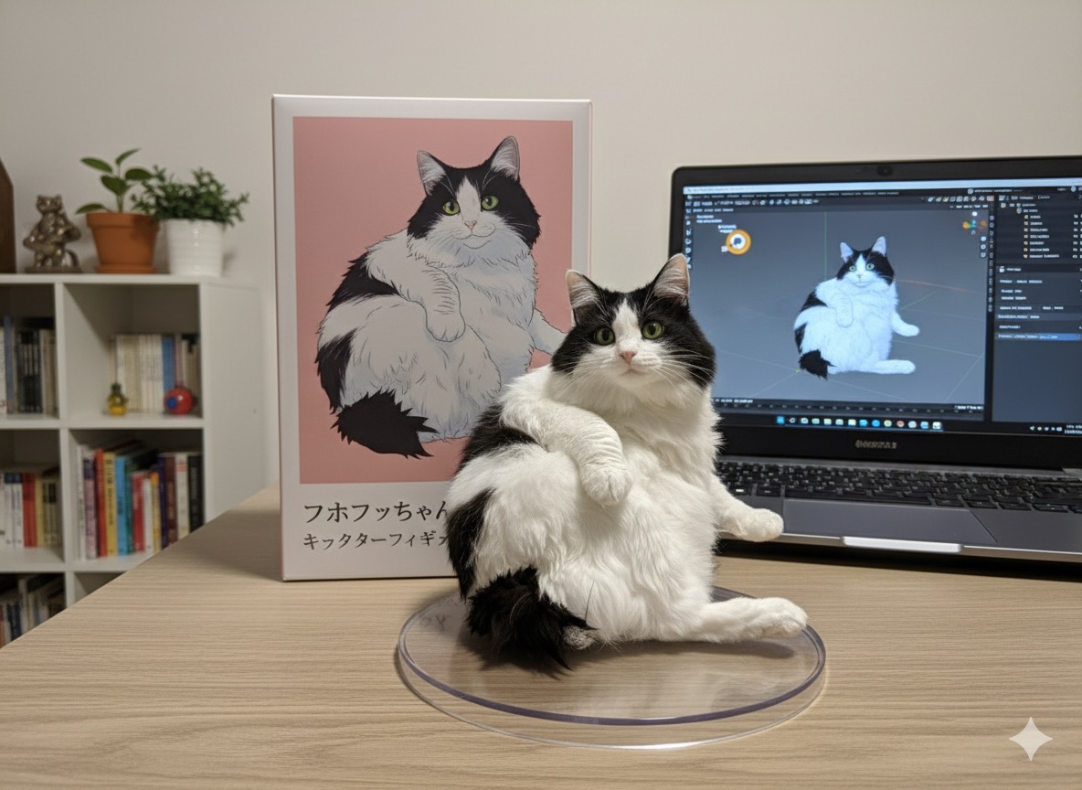 猫がかわいい（Geminiでフィギュア化してみた）