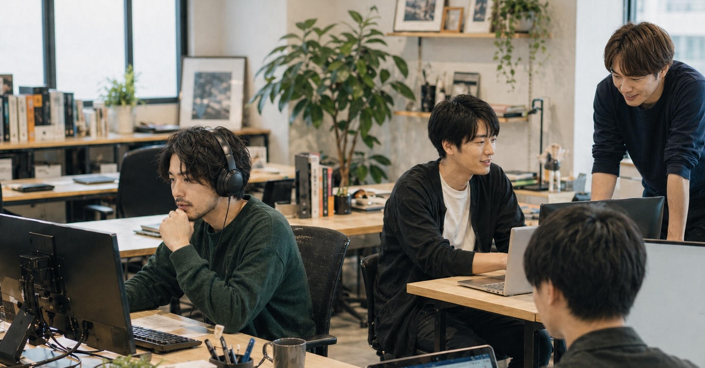 「笑い声とクリエイティビティが交差するオフィス。この『心地よい距離感』が、最高のアイデアを生む」