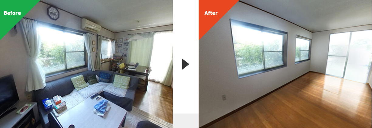 VRホームステージングに画像処理技術による家具消しサービスを開始しました！