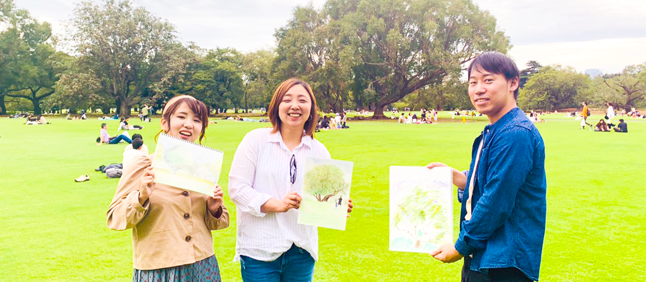 新宿御苑でスケッチしてきた【美術部】
