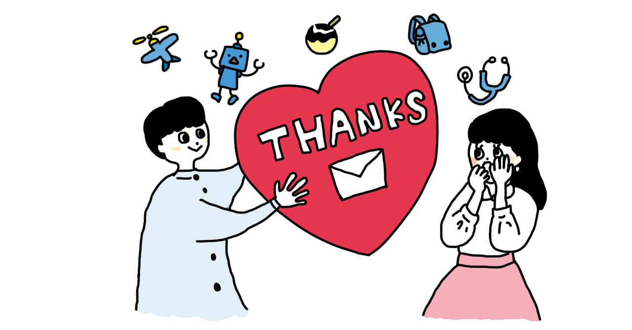 Readyfor実行者からキュレーターに届いたThanksメッセージ