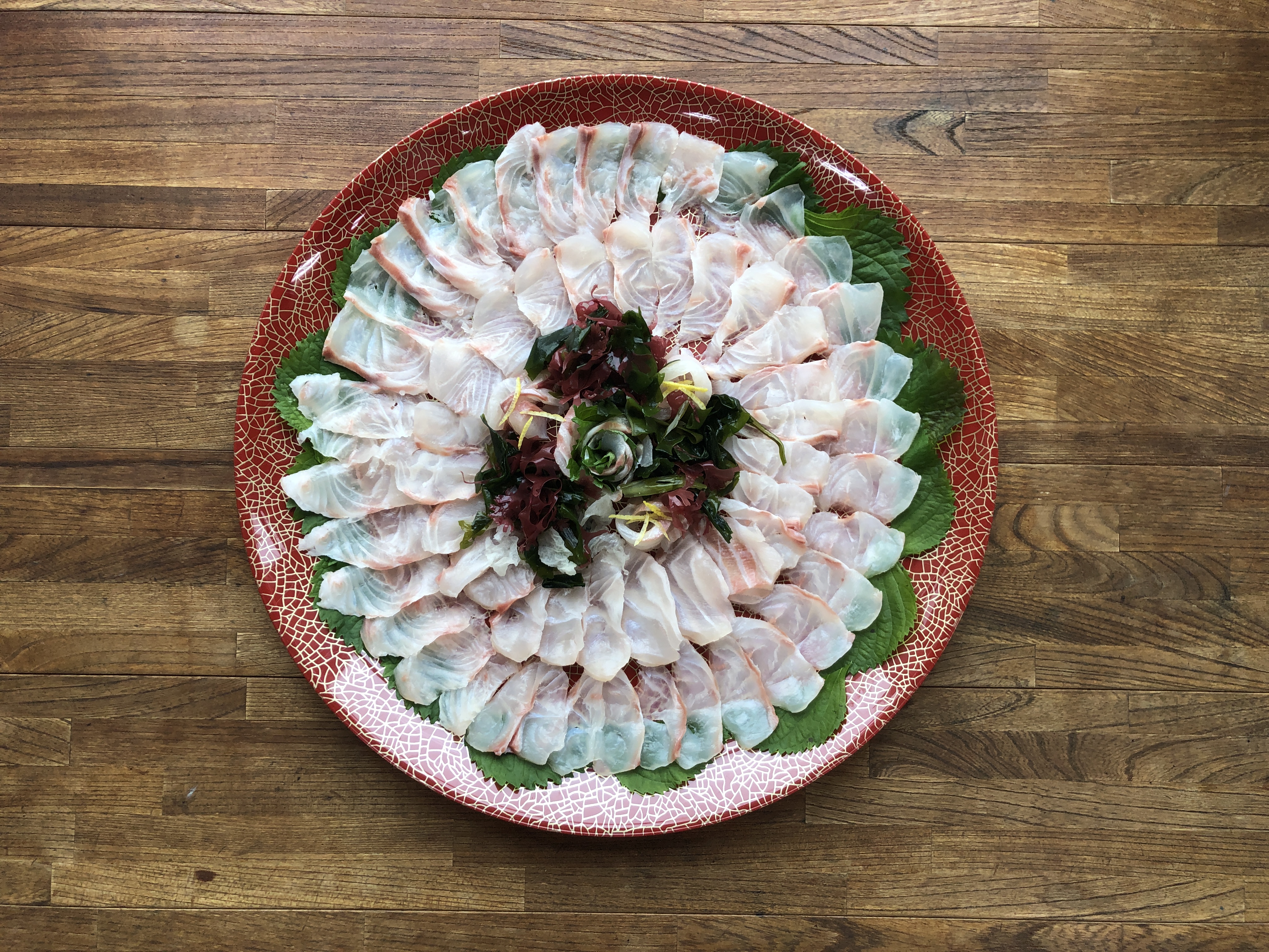 今日のまかない 2019/10/24 石鯛の刺し身