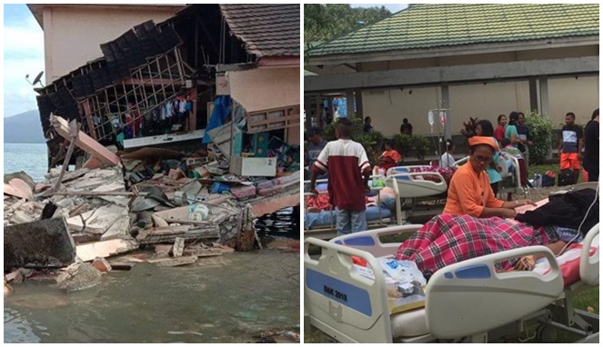 アンボンインドネシアの地震災害犠牲者の寄付