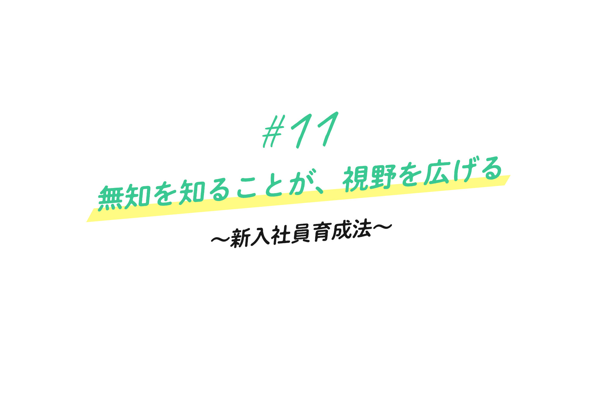 ＃11 無知を知ることが、視野を広げる〜新入社員育成法〜