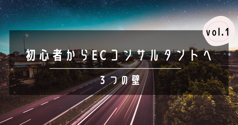 EC未経験からECコンサルタントへ 〜vol.1「3つの壁」 〜