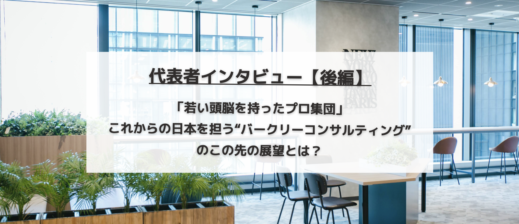 【代表者インタビュー：後編】「若い頭脳を持ったプロ集団」“バークリーコンサルティング”のこの先の展望とは？