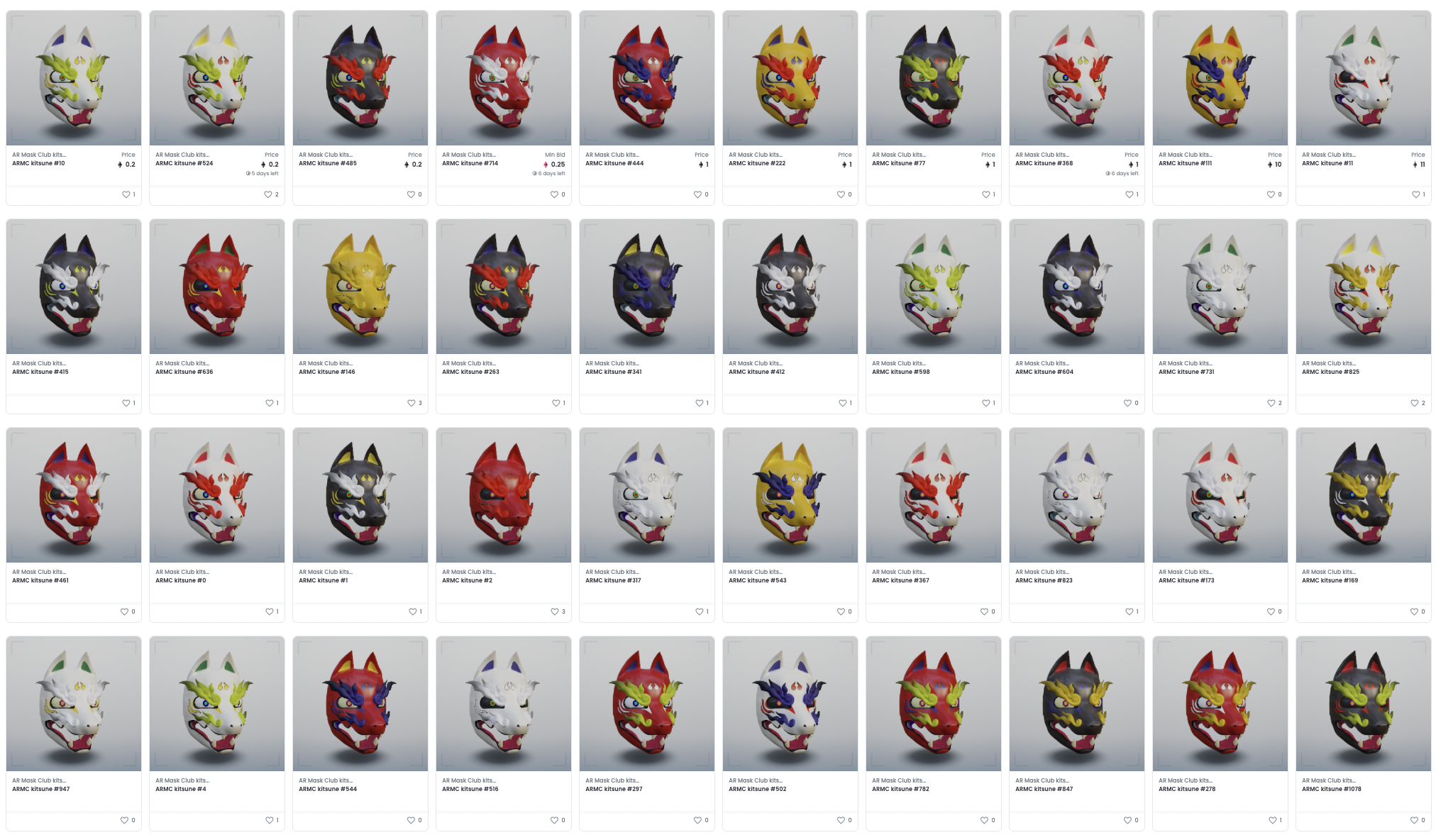 NFTのARウェアラブルとして「AR Mask Club」というNFTアートプロジェクトを発足！