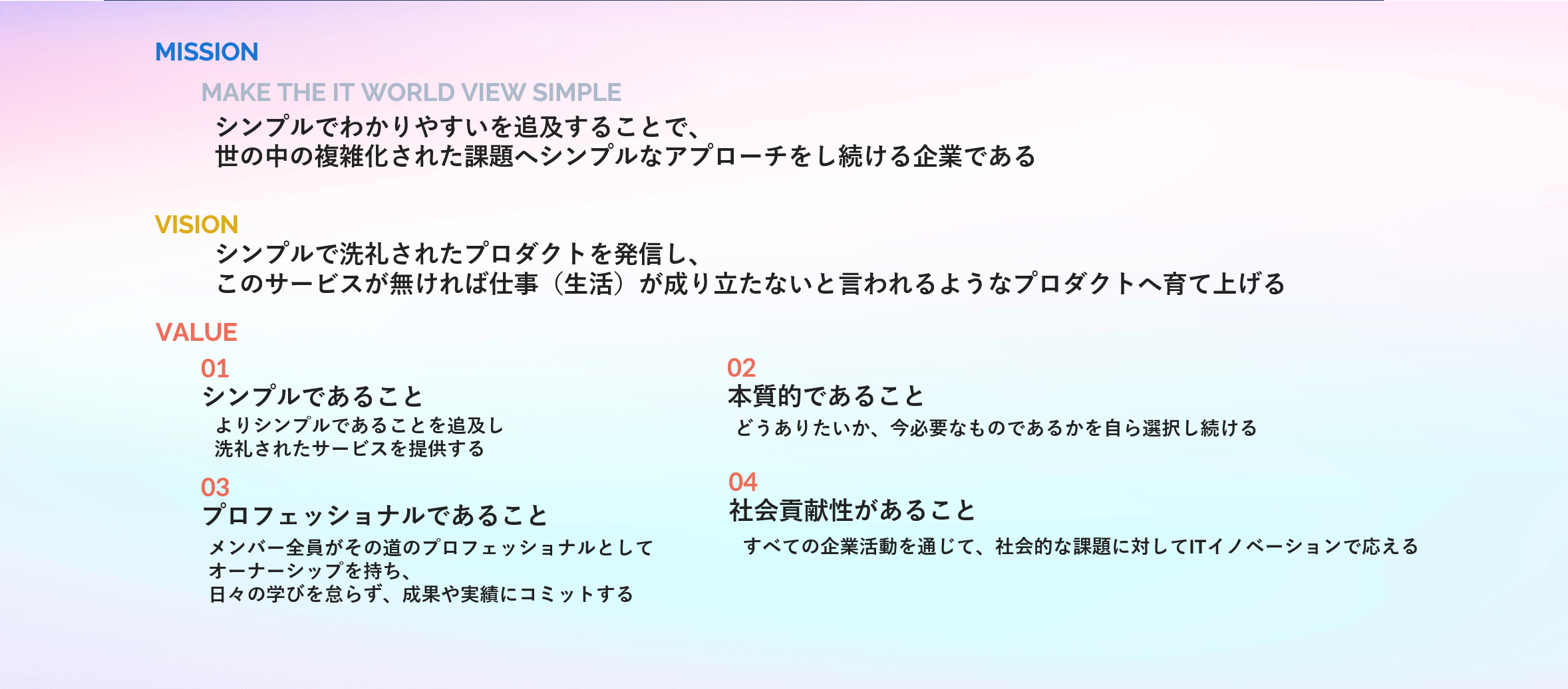 弊社のMVVについて