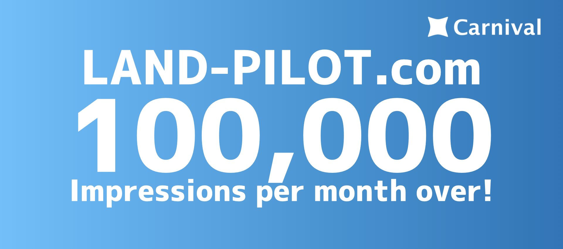 カーニバルグループ株式会社の運営するドライバー転職メディア LAND-PILOT.com（ランドパイロット ドットコム） が開始4ヶ月で月間10万インプレッションを突破しました！