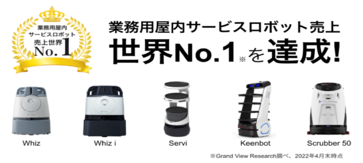 業務用屋内サービスロボットの売上世界No.1！