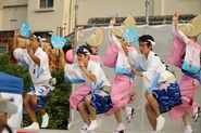 地元の連で阿波踊りをするメンバー
