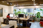 開放感のあるオフィスと作業スペース