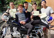 These students received their motorcycle certificates!