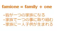 famione = family × one