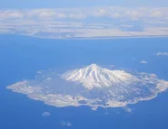 夢の浮島といわれている、上から見た利尻島です。