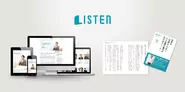 企業や人のストーリーを、オンライン（＝ウェブ）とオフライン（＝ブックレット）で広く発信できるオムニチャネルメディア『LISTEN（リスン）』