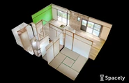 パノラマ画像から生成された3Dのドールハウス