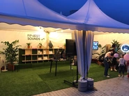 This is a booth from a large live concert event held in Yokohama called GreenRoom!