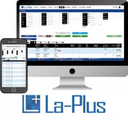 船積みコミュニケーションツール La-Plus   2016年からフルスクラッチで開発をスタート。 顧客-協力会社-自社スタッフと情報をリアルタイムに共有できる。 現在、La-Plus３へのバージョンアップを行っており、DXに向けた進化を続けています。