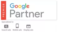 Google 広告に関するスキルと知識を備えた代理店に贈られるGoogle Partner バッジを取得しています。さらに、毎年、参加代理店の上位 3％に付与される、GooglePartners プログラムで最上位のステータス「Premier Partner」にも選ばれています。Google Partners プログラムに登録して「実績」「費用」「認定資格」の要件を満たし、パートナーの上位 3％に入る必要があります！その認定に連続で選ばれています。