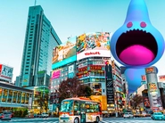 日本のポップカルチャーの中心地と弊社キャラクターハッコウくん