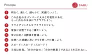 猿社のPrinciple（行動原則）。常に意識しながら行動します。