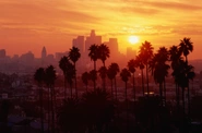 LAより、息をのむ夕焼けです。