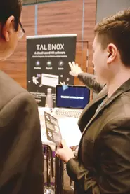 All team mates at a roadshow to help interested users with Talenox